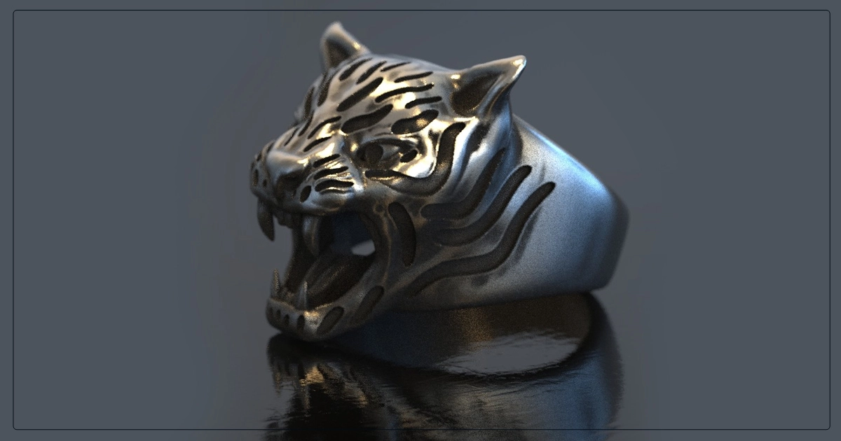 A ring with a tiger