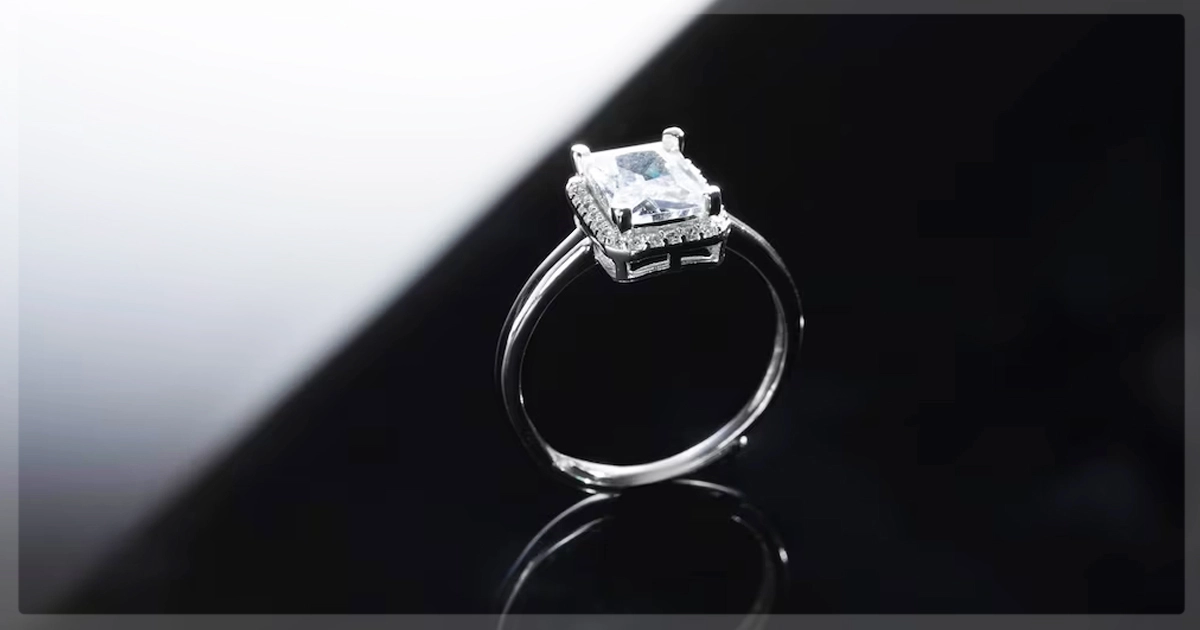 White Rough Diamond Engagement Ring