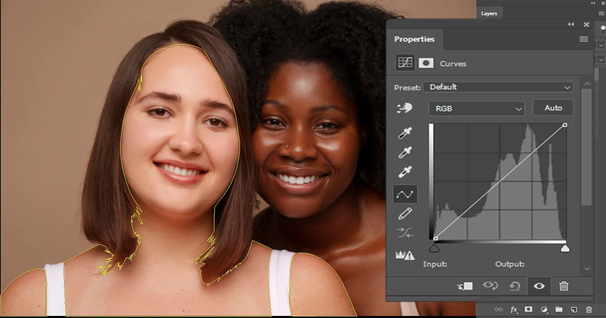 Select the Area with the Skin Tone & Create a New Adjustment Layer